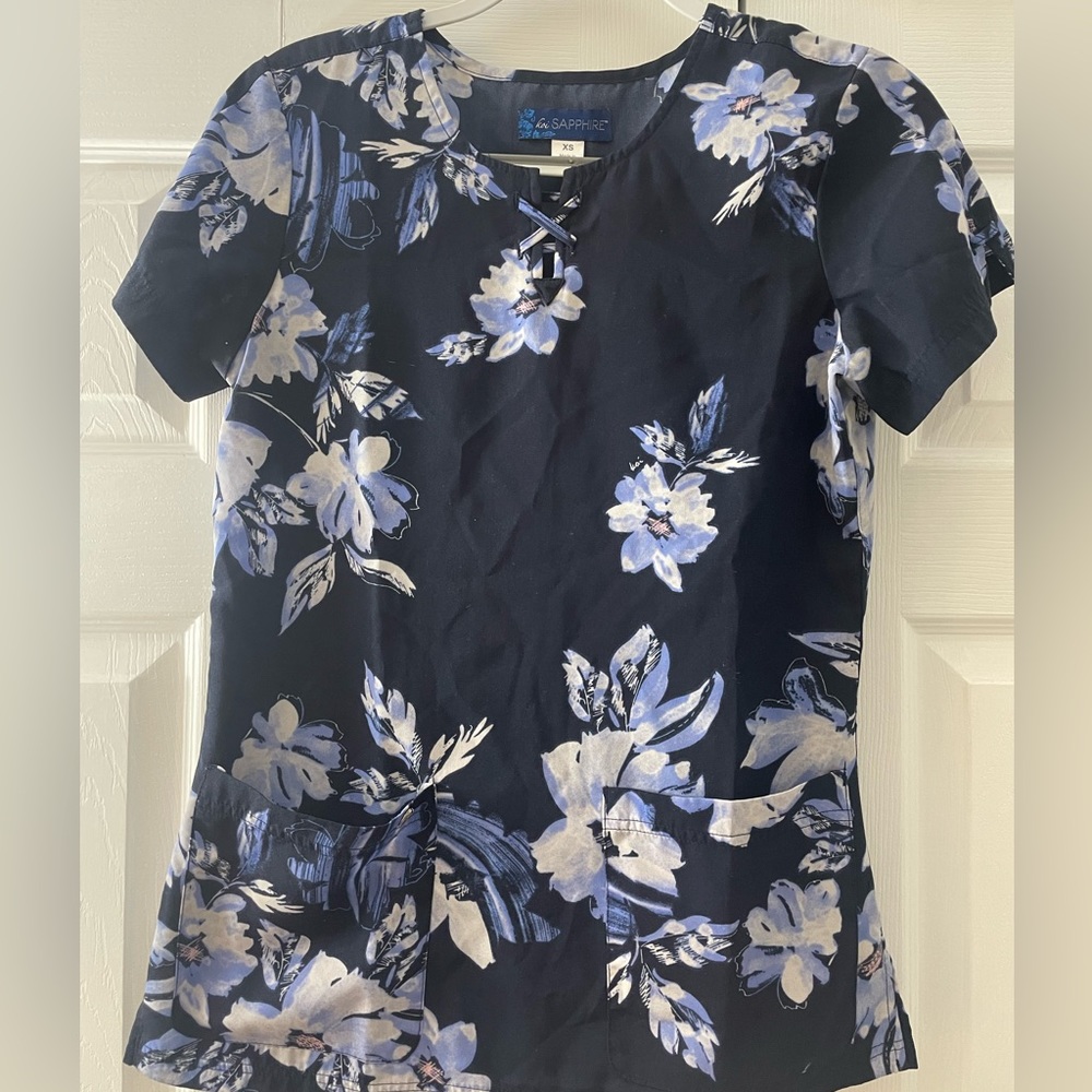 Koi Sapphire Scrub Top